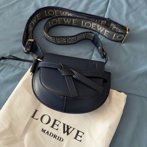Loewe Navy Blue Leather Crossbody Bag